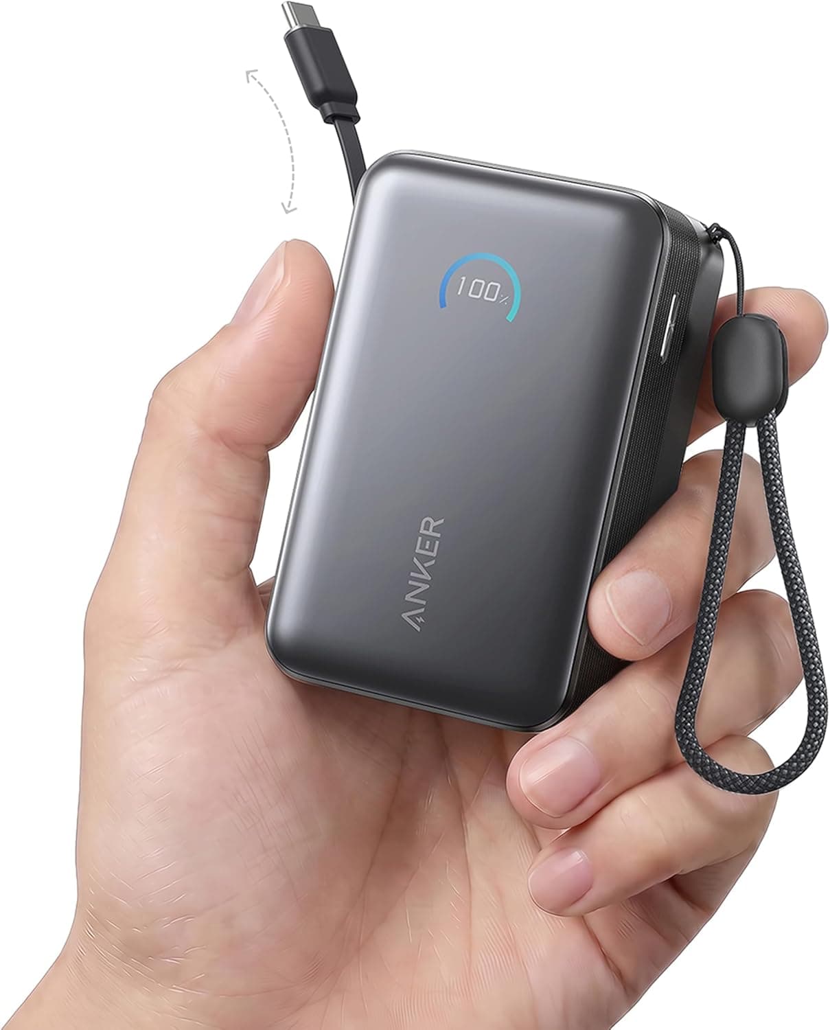 Anker Nano power bank with retractable cable