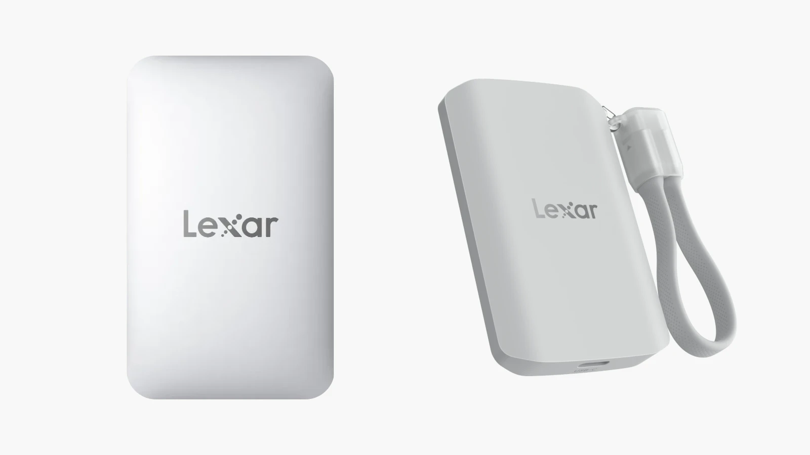 Lexar Muse Ultra-Slim Portable SSD beside the Lexar ES5 Magnetic Portable SSD