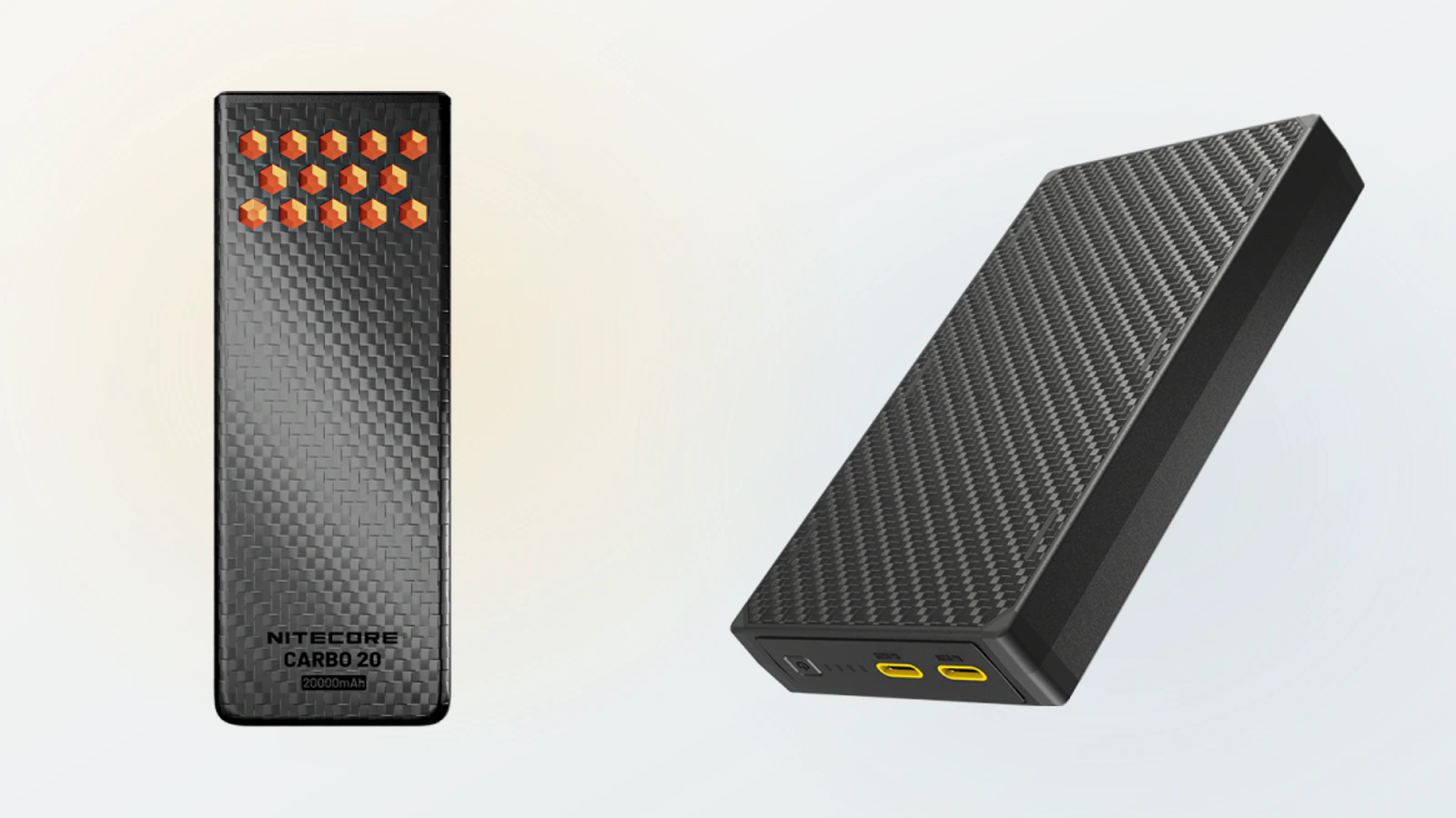 Nitecore CARBO 20 and NB20000 Gen3 power banks side by side