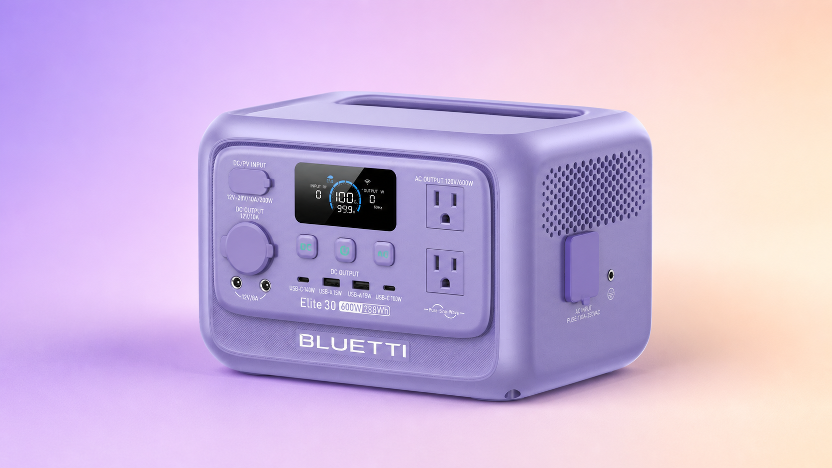 Purple BLUETTI Elite 30 V2 portable power station