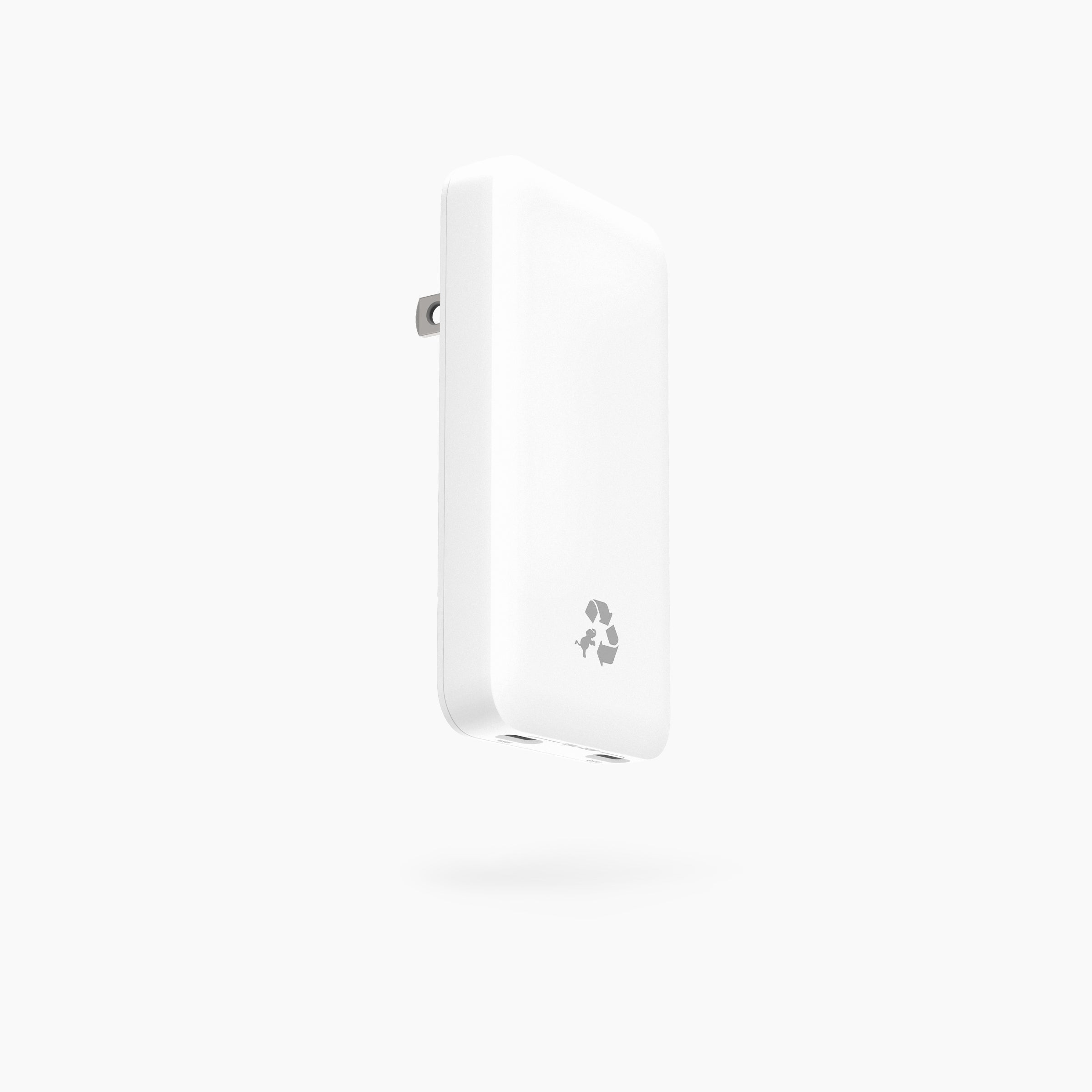 White Nimble WALLY Ultra 65W wall charger with two USB-C ports