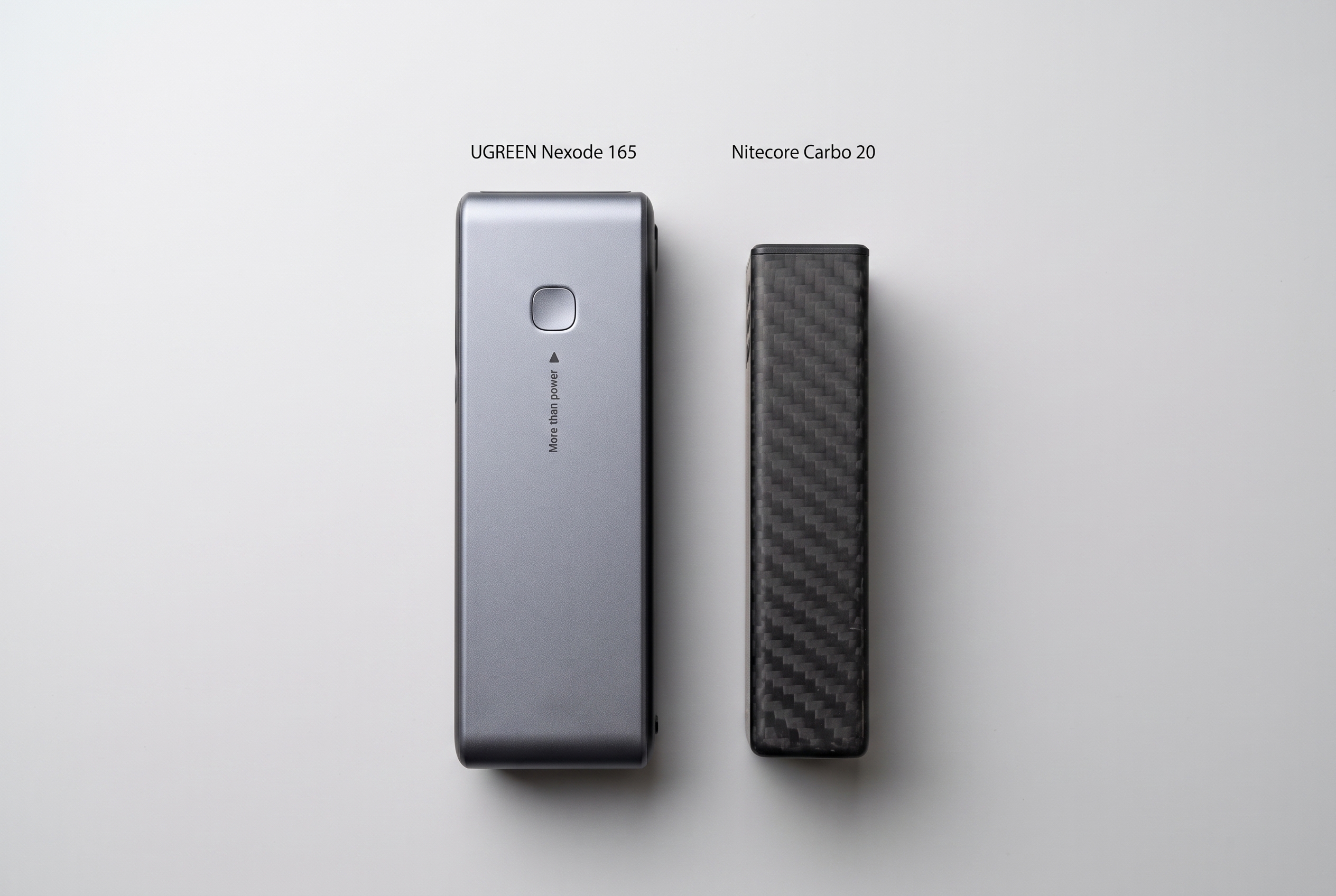 Nitecore Carbo 20 next to the UGREEN Nexode 165 power bank